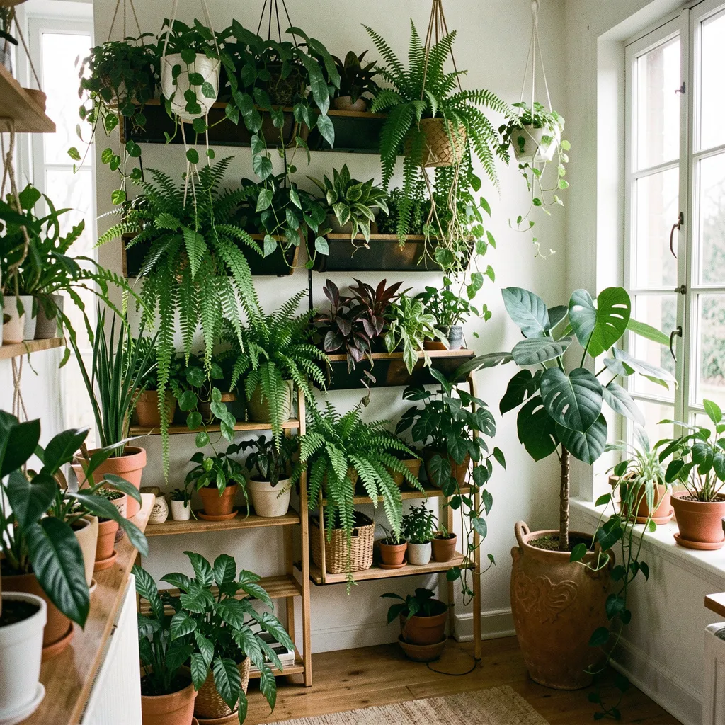 Stunning vertical garden display in modern interior